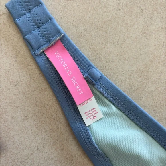 Victorias Secret The Flirt Bandeau Bikini Top in Blue/Green Colourblock Size 34B - Picture 5 of 6